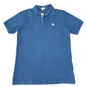 BURBERRY BRIT Pique Short Sleeve Polo Shirt Blue Teal size Medium Slim Fit